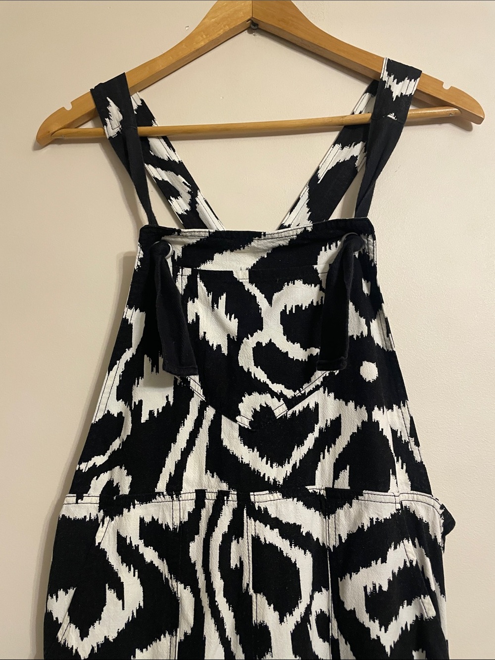 Anthropologie Constance Wide-Leg Overalls Black & White Size M - Picture 5 of 14